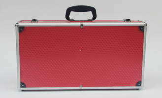 Caja que lleva de aluminio roja, estuche rígido de aluminio ligero con espuma