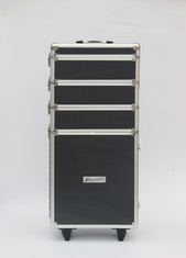 Caja de aluminio 370 x 245 x 780m m del instrumento de la capacidad grande con la carretilla